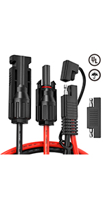 MC4 στο καλώδιο 10 AWG προσαρμοστών της SAE 24 ίντσα με τον αντίστροφο συνδετήρα προσαρμοστών πολικότητας 1pcs SAE